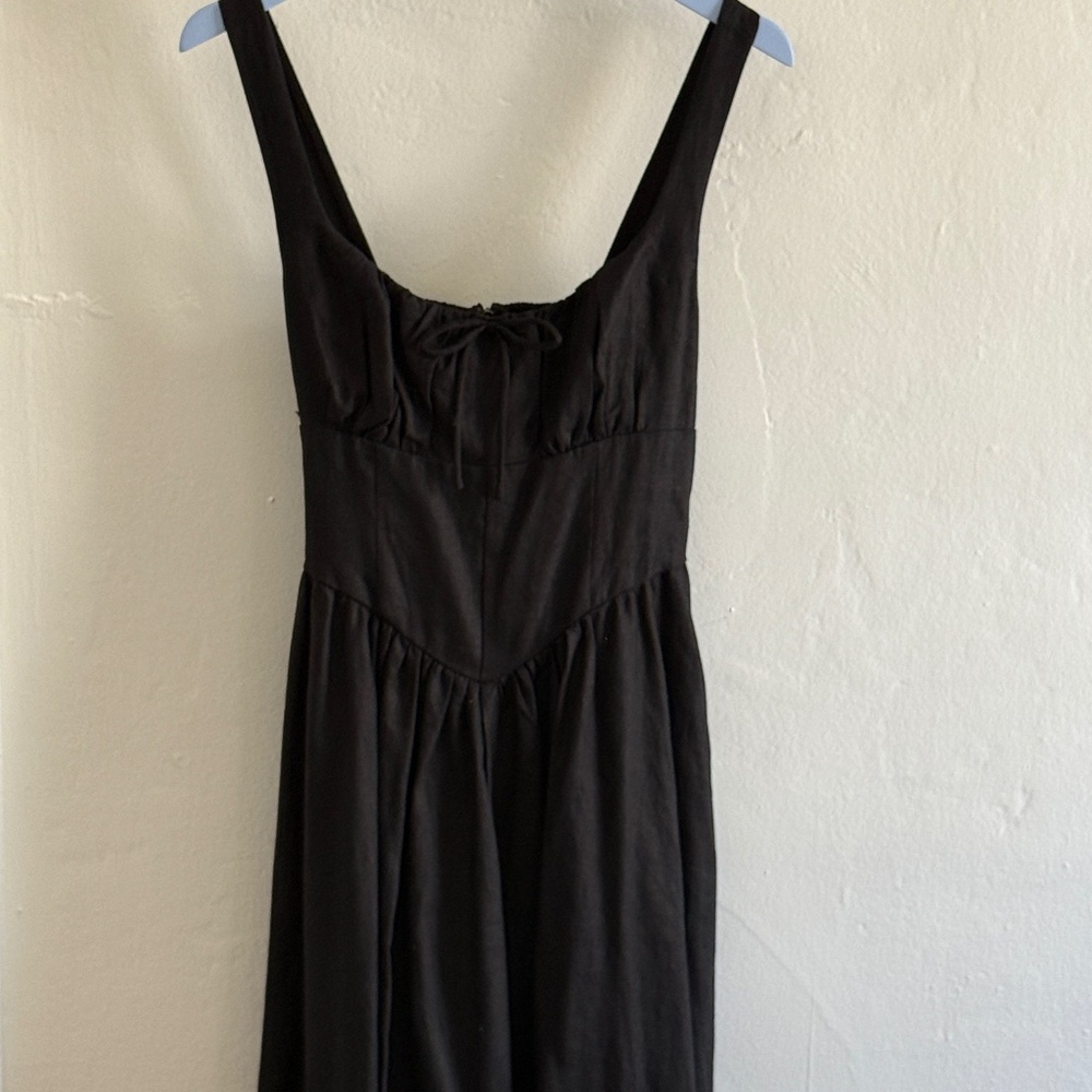 Reformation Balia Linen Dress - Size 4 BLACK